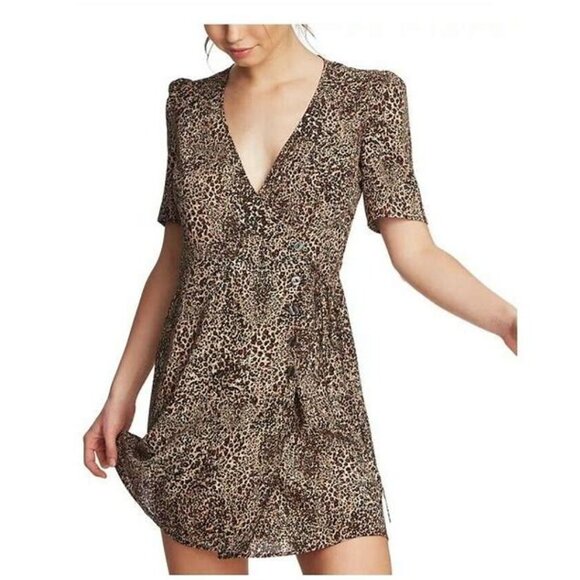 1. State Leopard Mini Dress - Picture 1 of 2